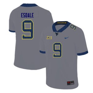 Men's West Virginia Mountaineers NCAA #9 Isaiah Esdale Gray Authentic Nike Stitched College Football Jersey LN15D71TL